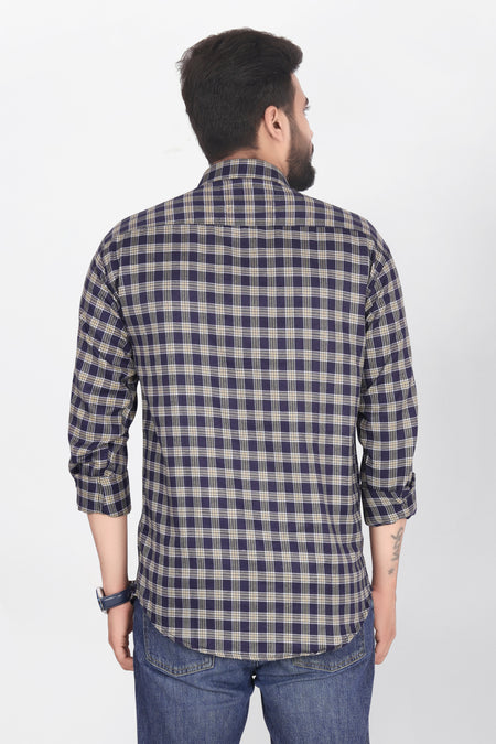 Gibbonte Men Regular Fit Checkered Casual Shirt