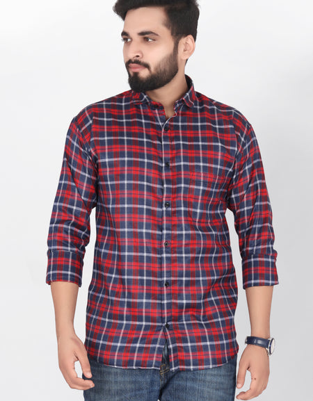 Gibbonte Men Regular Fit Checkered Casual Shirt